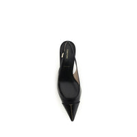 Black Calf Leather Bos Taurus Mid Heel Pumps
