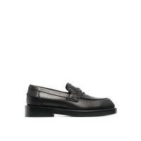 Black Leather Slip-On Loafers