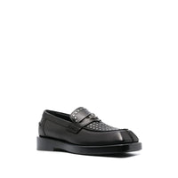 Black Leather Slip-On Loafers