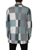Multicolor Patchwork Linen Double Breasted Jacket
