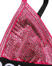 Pink Crystal Embellished Bralette Crop Top