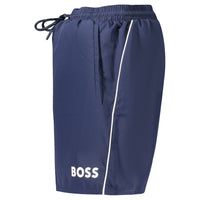 Blue Polyester Men's Swimwear