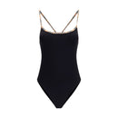 Black Elastane One-Piece Swimsuit