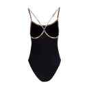 Black Elastane One-Piece Swimsuit