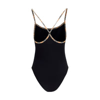 Black Elastane One-Piece Swimsuit