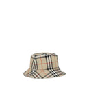 Beige Cotton Bucket Hat