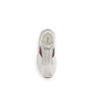 White Polyester Athletic Sneakers