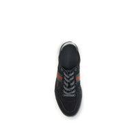 Black Fabric Athletic Sneakers