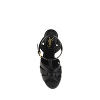 Black Calf Leather Bos Taurus Platform Sandals