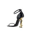 Black Calf Leather Bos Taurus Stiletto Heel Sandals