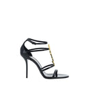 Black Calf Leather Bos Taurus Stiletto Heel Sandals