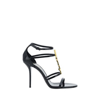 Black Calf Leather Bos Taurus Stiletto Heel Sandals