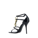 Black Calf Leather Bos Taurus Stiletto Heel Sandals