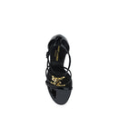 Black Calf Leather Bos Taurus Stiletto Heel Sandals