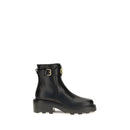 Black Calf Leather Bos Taurus Ankle Boots