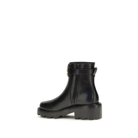 Black Calf Leather Bos Taurus Ankle Boots