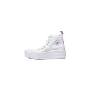 White Fabric Platform Sneakers