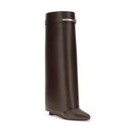Brown Calf Leather Bos Taurus High Heel Boots