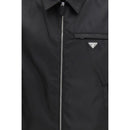 Black Recycled Polyamide Full-Length Jacket