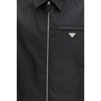 Black Recycled Polyamide Full-Length Jacket