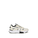 White Fabric Low Top Sneakers