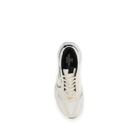 White Fabric Low Top Sneakers