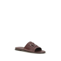 Brown Calf Leather Bos Taurus Flat Sandals