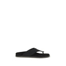 Black Polyester Flip-Flop Sandals