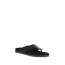 Black Polyester Flip-Flop Sandals