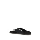 Black Polyester Flip-Flop Sandals