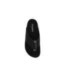 Black Polyester Flip-Flop Sandals