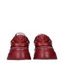Red Leather Chunky Sneakers