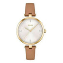 Beige Leather Dress Watch