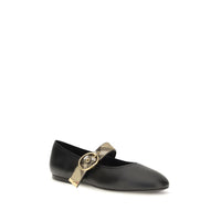 Black Calf Leather Bos Taurus Ballet Flats