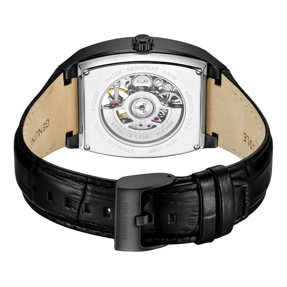 Black Leather Dress Watch