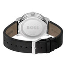Black Leather Dress Watch