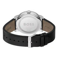 Black Leather Dress Watch