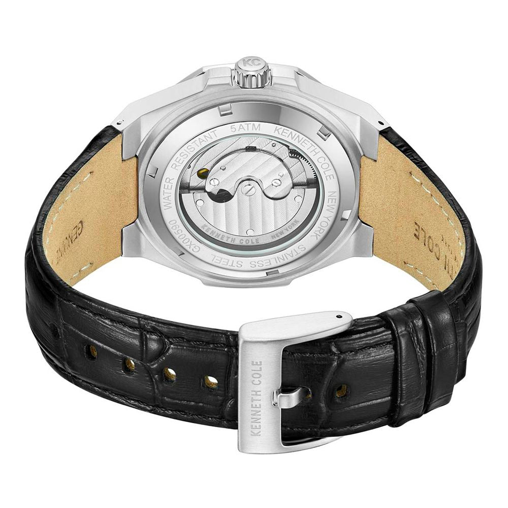Black Leather Dress Watch