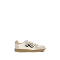 Beige Calf Leather Bos Taurus Low Top Sneakers