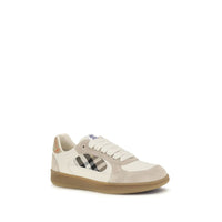 Beige Calf Leather Bos Taurus Low Top Sneakers