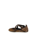 Brown Calf Leather Bos Taurus Ballet Flats