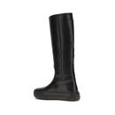 Black Calf Leather Bos Taurus Flat Boots