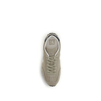 Beige Suede Leather Low Top Sneakers