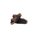 Brown Leather Flat Sandals