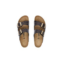 Black Leather Flat Sandals