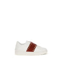 White Calf Leather Bos Taurus Low Top Sneakers