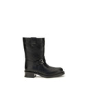 Black Calf Leather Bos Taurus Ankle Boots
