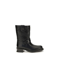 Black Calf Leather Bos Taurus Ankle Boots