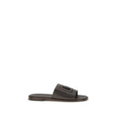 Brown Calf Leather Bos Taurus Flat Sandals
