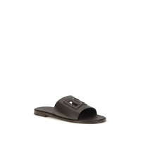 Brown Calf Leather Bos Taurus Flat Sandals